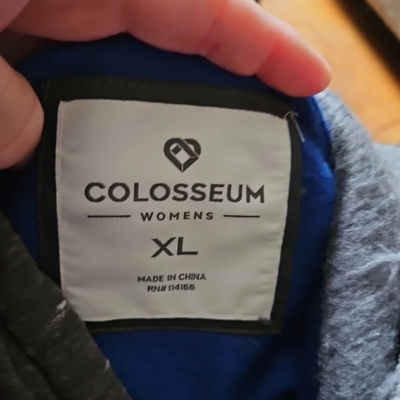 Colosseum New University Of Kansas Blue Grey Heathered Cropped Sweatshirt - Picture 10 of 11